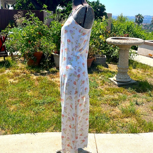 Vintage Laura Ashley White floral maxi slip dress vintage 90’s summer dress szM - Picture 8 of 14